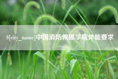 漯河中国消防救援学院体能要求