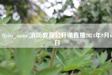 漯河消防教育公开课直播2024年9月6日