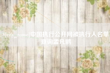 漯河中国执行公开网被执行人名单查询孟凡鹏