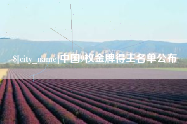 漯河中国9枚金牌得主名单公布