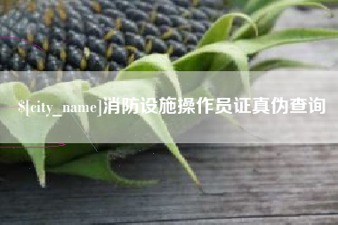 漯河消防设施操作员证真伪查询
