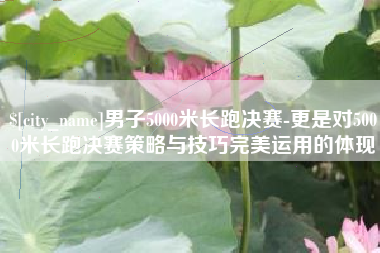 漯河男子5000米长跑决赛-更是对5000米长跑决赛策略与技巧完美运用的体现
