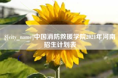 漯河中国消防救援学院2021年河南招生计划表